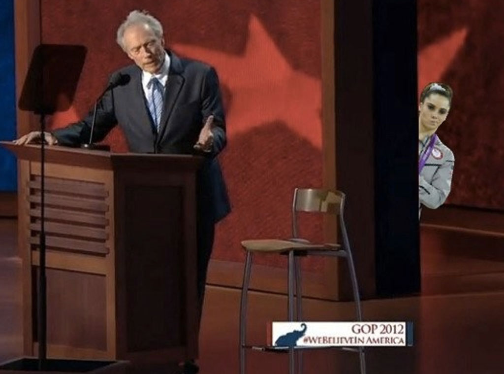 Photos From Clint Eastwood S Rnc Empty Chair Meme E Online